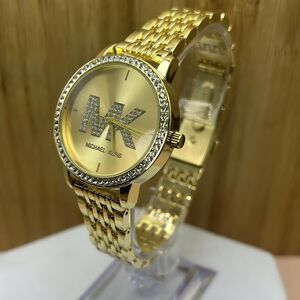 New Michael Kors Style Melissa Gold Stainless Steel Back Ladies Watch